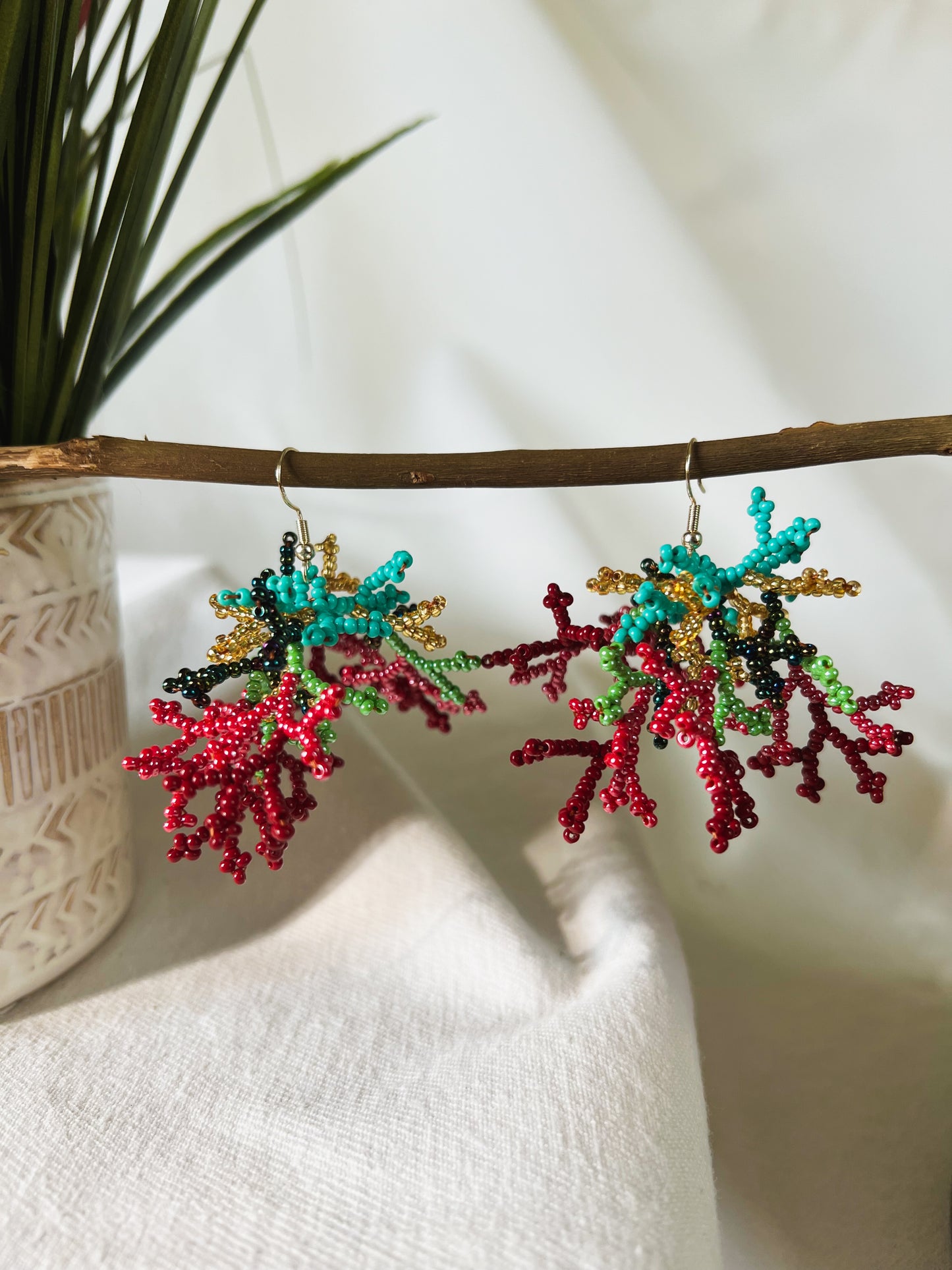 Mini Corals ✻ Inga Beaded Earrings