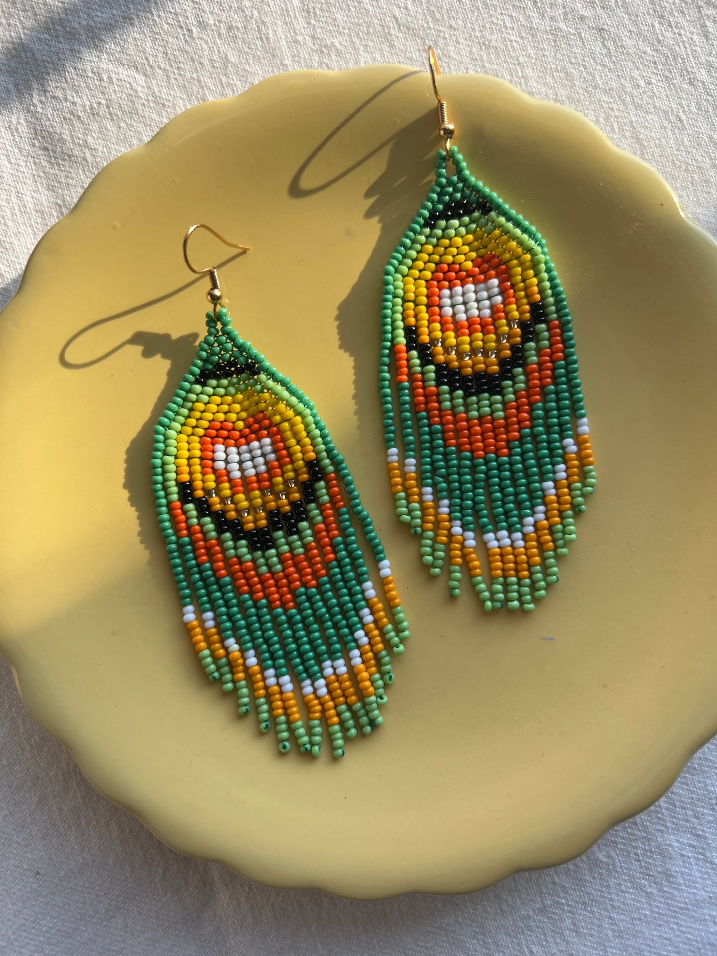 Peacock ✻ Embera Beaded Earrings