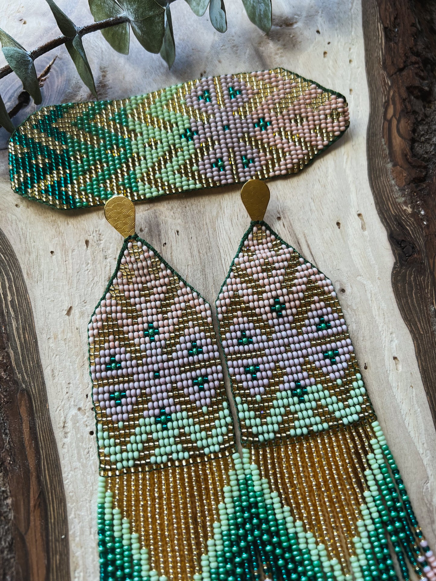 Maiz Set ✻ Inga Beaded Earrings + Bracelet Set