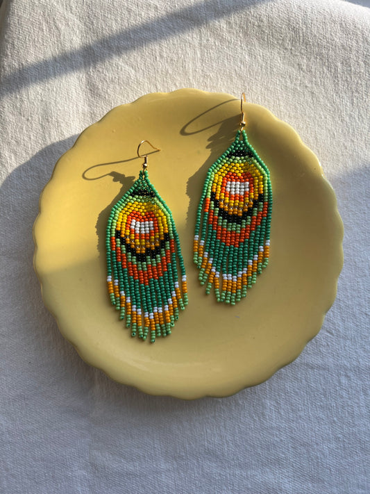 Peacock ✻ Embera Beaded Earrings